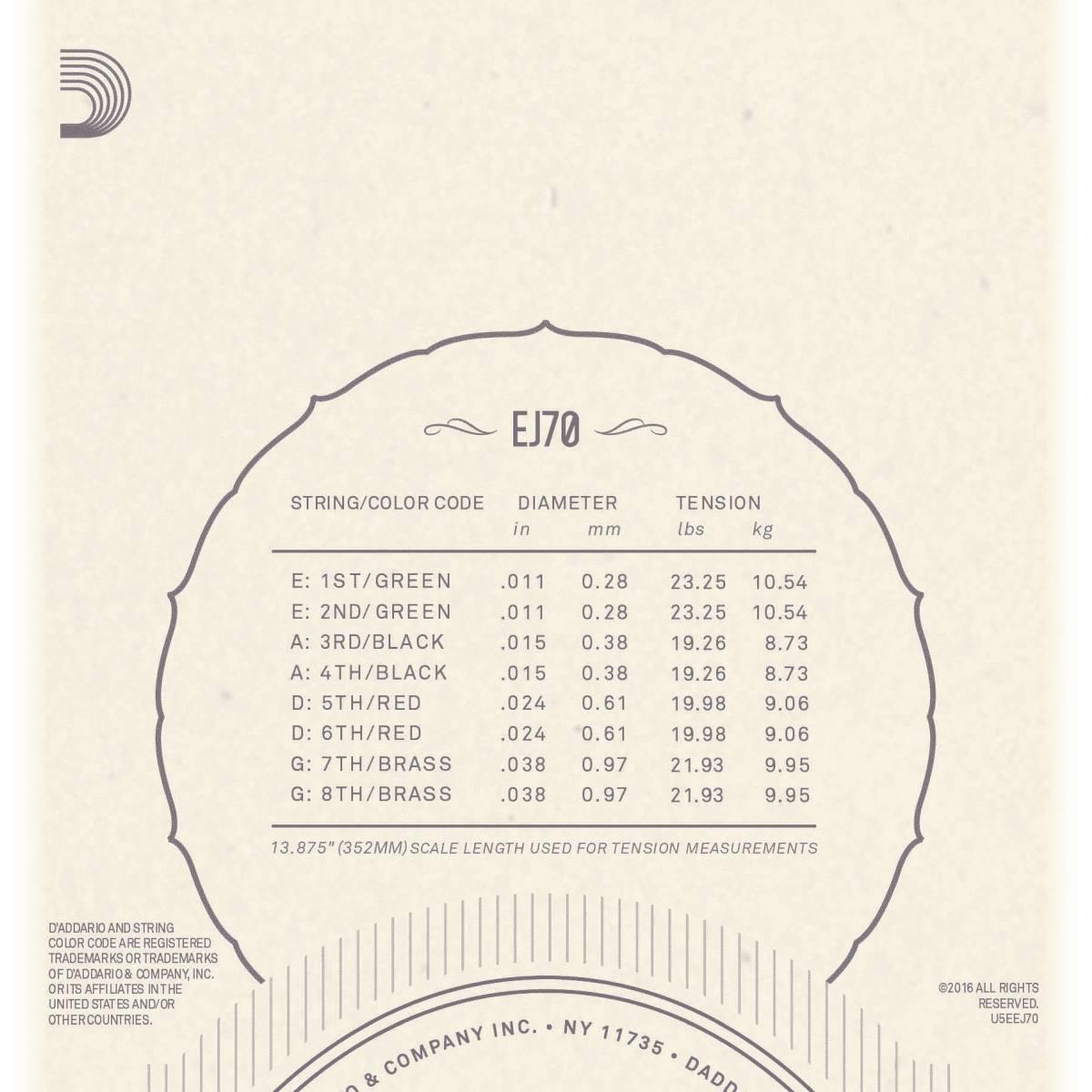 D'addario ej70 set corde per mandolino lite ball