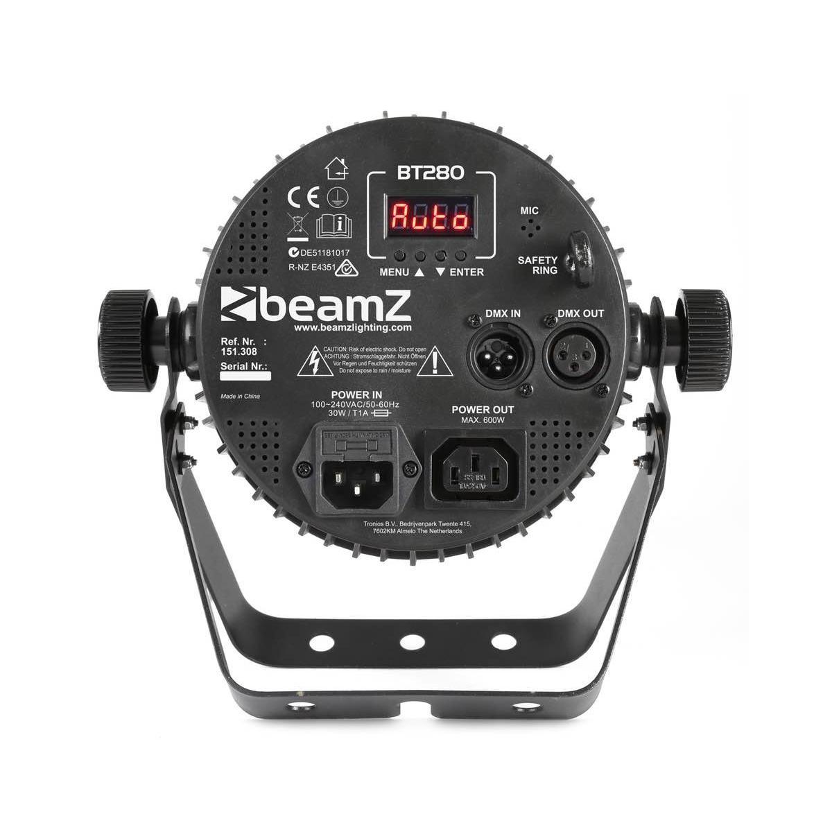 BEAMZ BT280 Flat Par 7x10W 6in1 DMX IRC