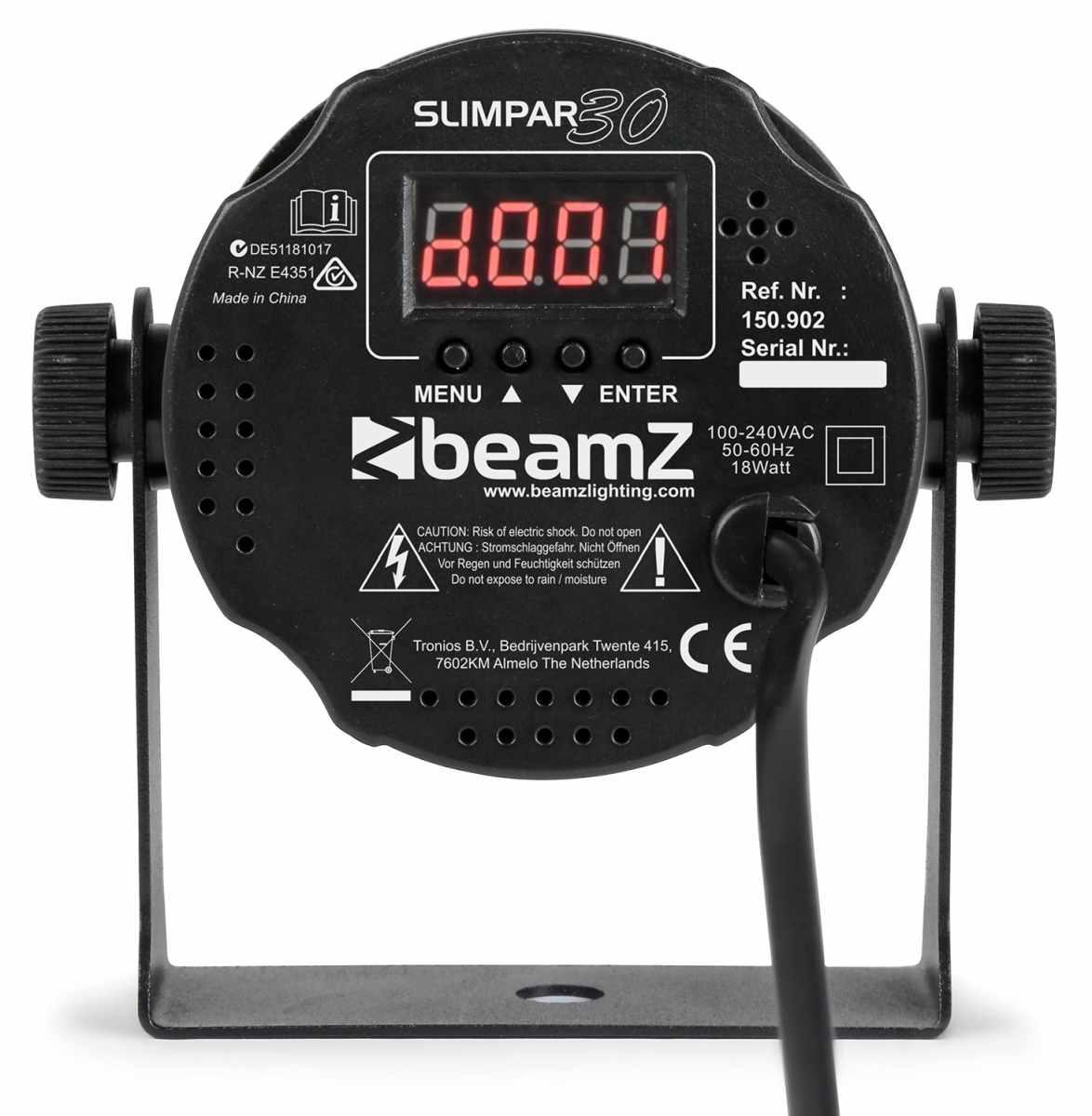 BEAMZ SlimPar30  6 x 3W 3in1 RGB IRC