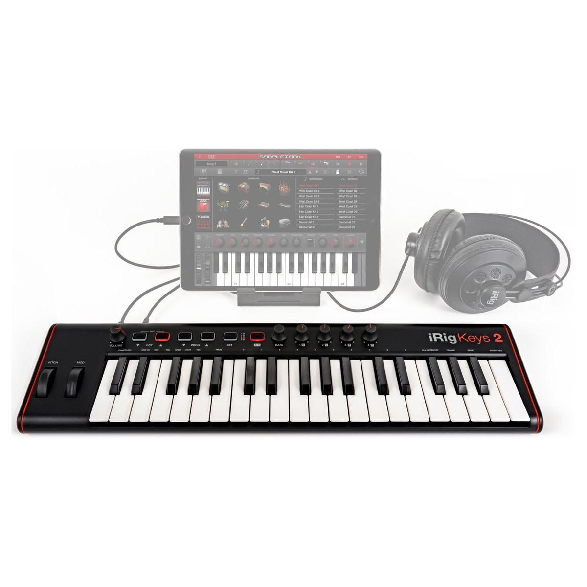 IK MULTIMEDIA iRig Keys 2 - Tastiera MIDI/Controller universale con 37 tasti mini