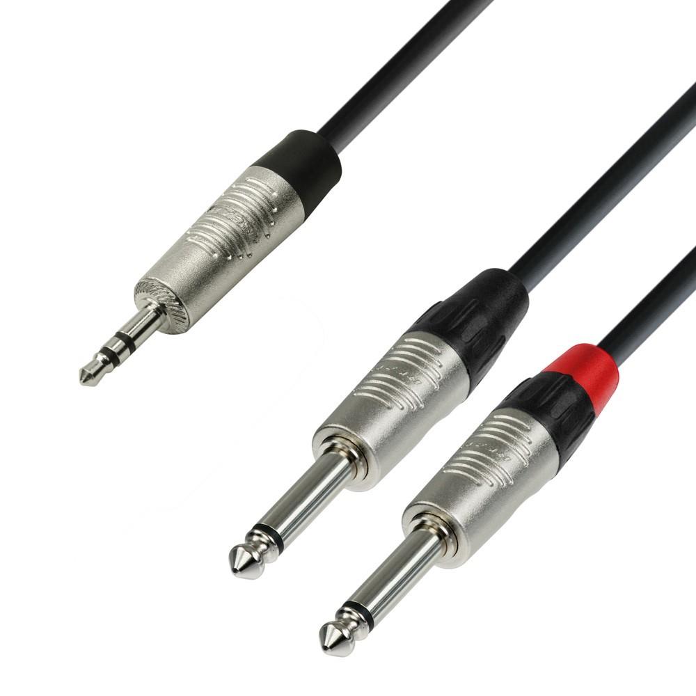 ADAM HALL K4 YWPP 0300 CAVO REAN JACK STEREO 3,5mm / 2 JACK MONO 6,3mm 3