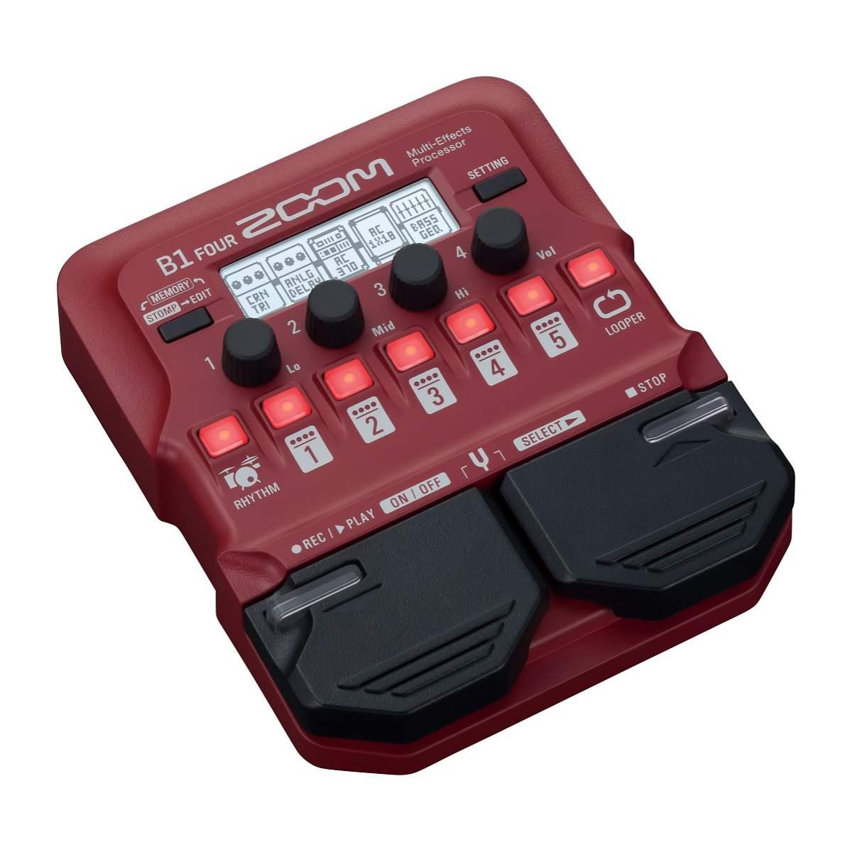 ZOOM B1 FOUR - pedaliera multieffetto, amp-simulator per basso