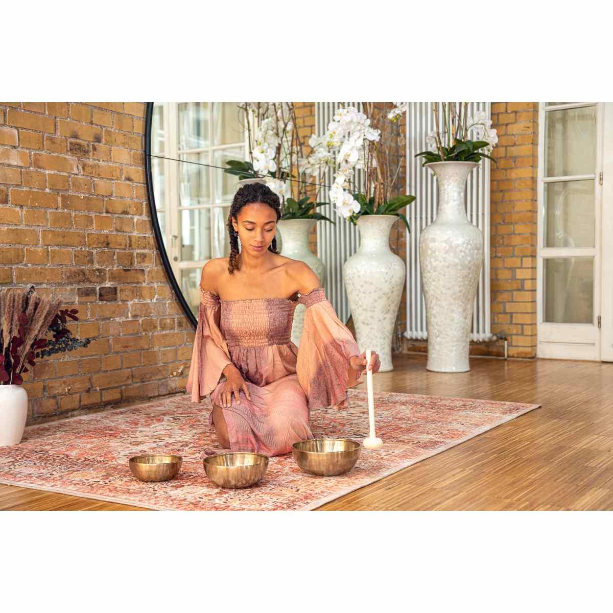 Sonic energy sb-e-3100 set campane tibetane energy therapy da 3 pezzi 700/1000/1400 g