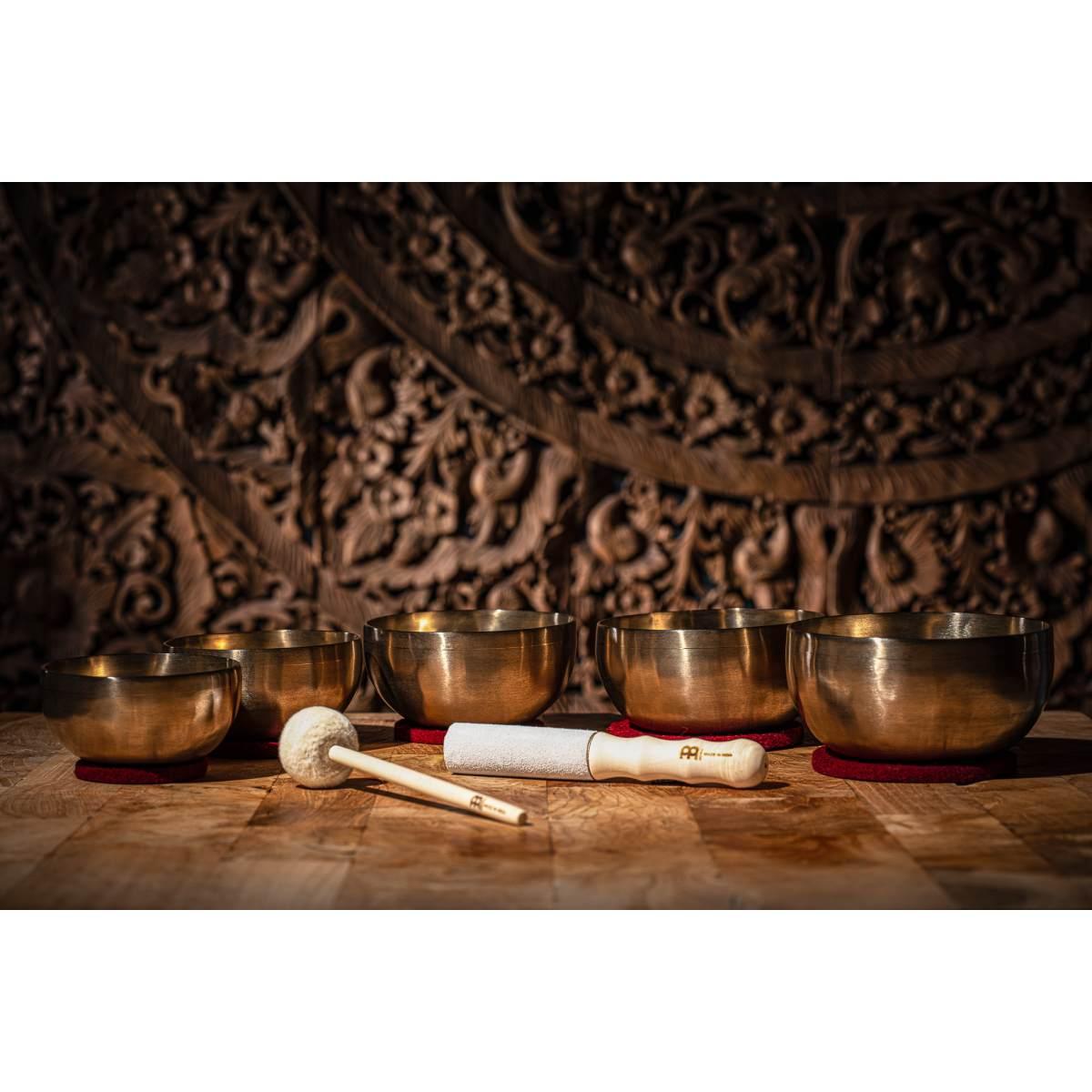 Sonic energy sb-rm-le battente per campane tibetane risonante in pelle scamosciata piccola