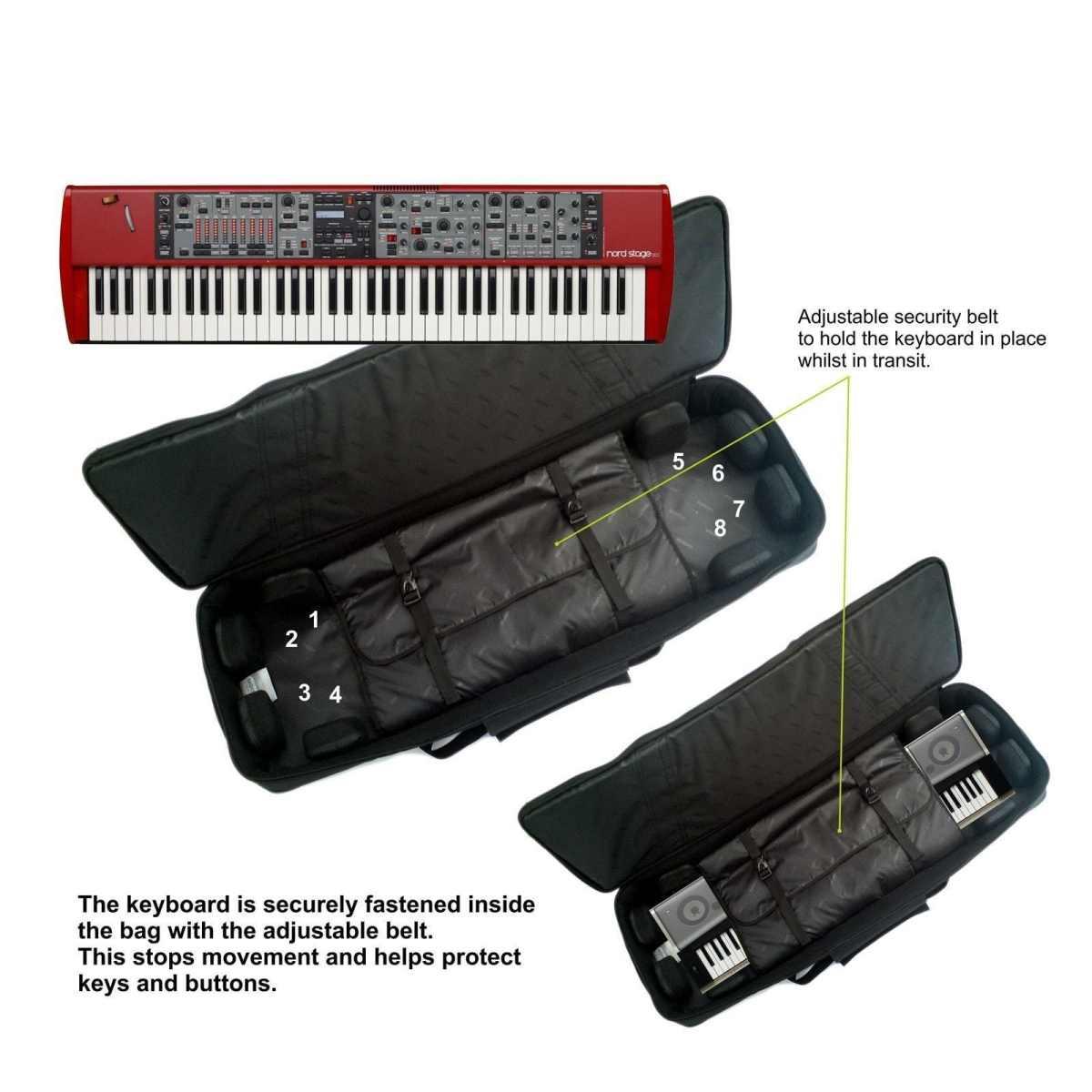 FUSION F3-28 K 15 B Custodia per tastiera 1400 x 472 x 176mm con ruote Black/Grey