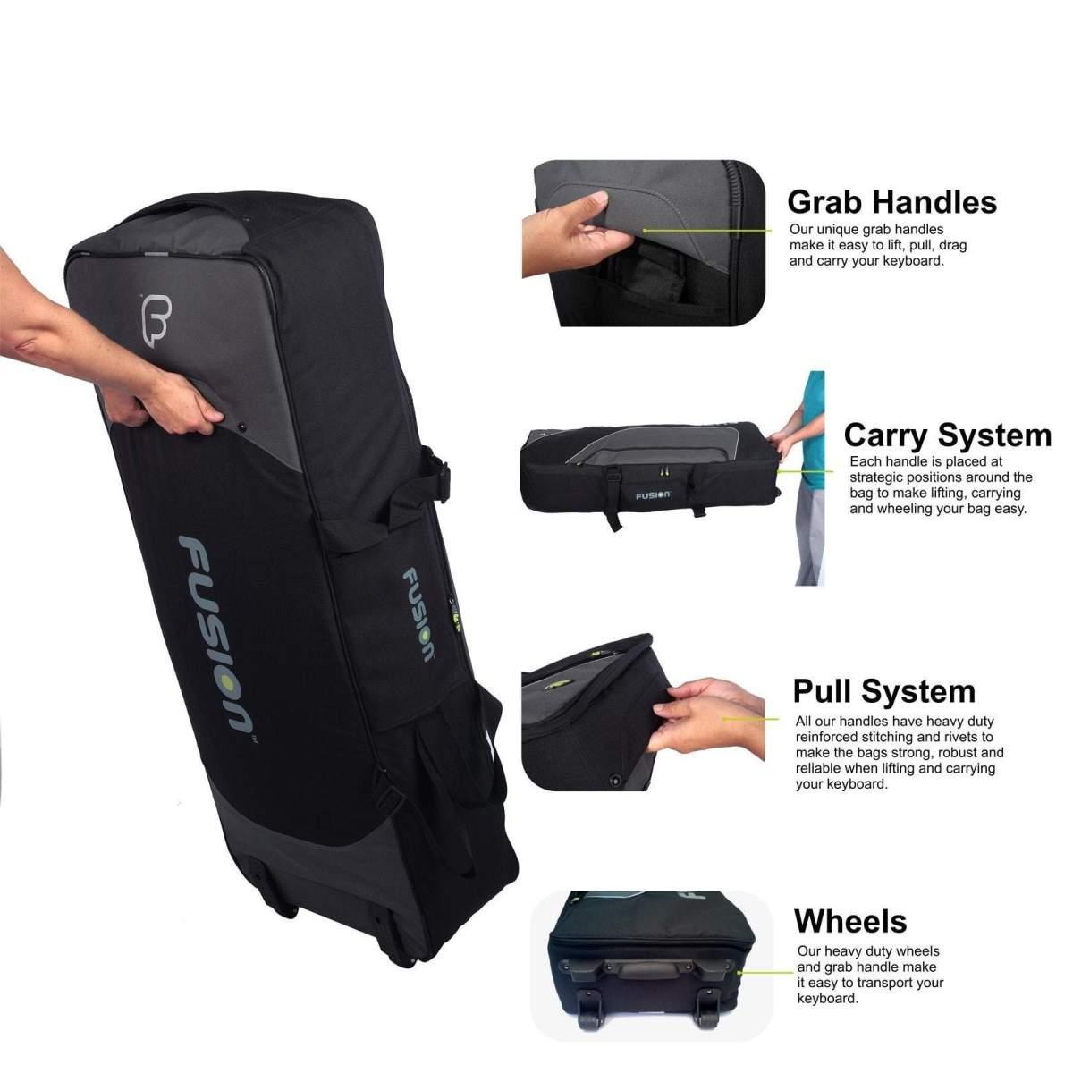 FUSION F3-28 K 15 B Custodia per tastiera 1400 x 472 x 176mm con ruote Black/Grey