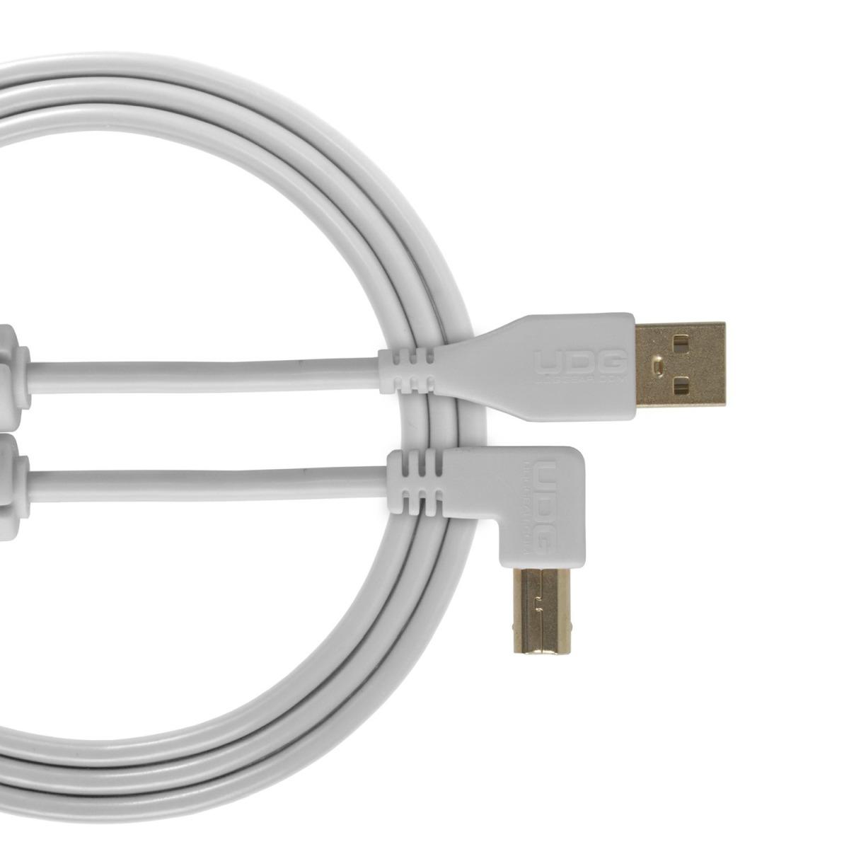 Udg u95004wh - ultimate cavo usb 2.0 a-b white angled 1m