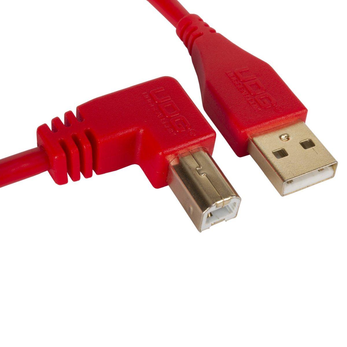 Udg u95005rd - ultimate cavo usb 2.0 a-b red angled 2m
