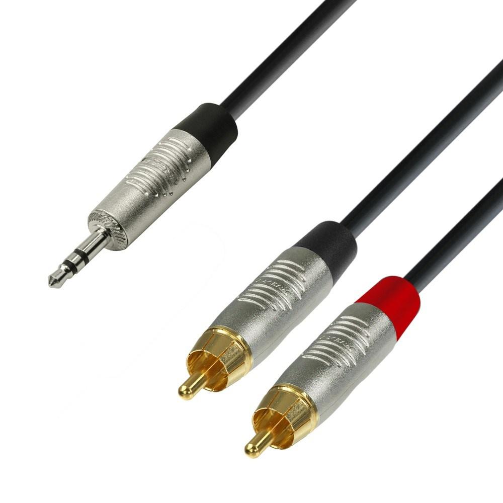 ADAM HALL K4 YWCC 0150 CAVO REAN MINI JACK STEREO/ 2 x RCA maschio 1,5mt