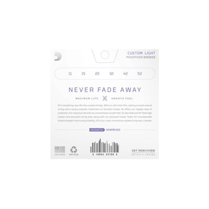D'addario xsapb1152 set di corde per chitarra acustica phosphor bronze
