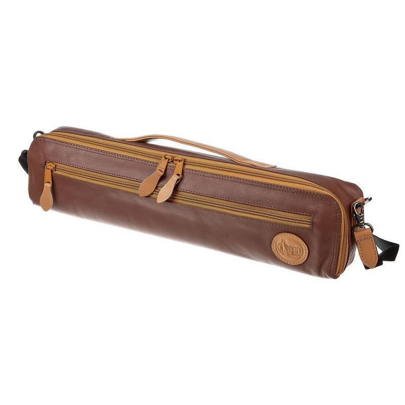 Gard 166-dmlnt ultra copri custodia in pelle marrone per flauto traverso