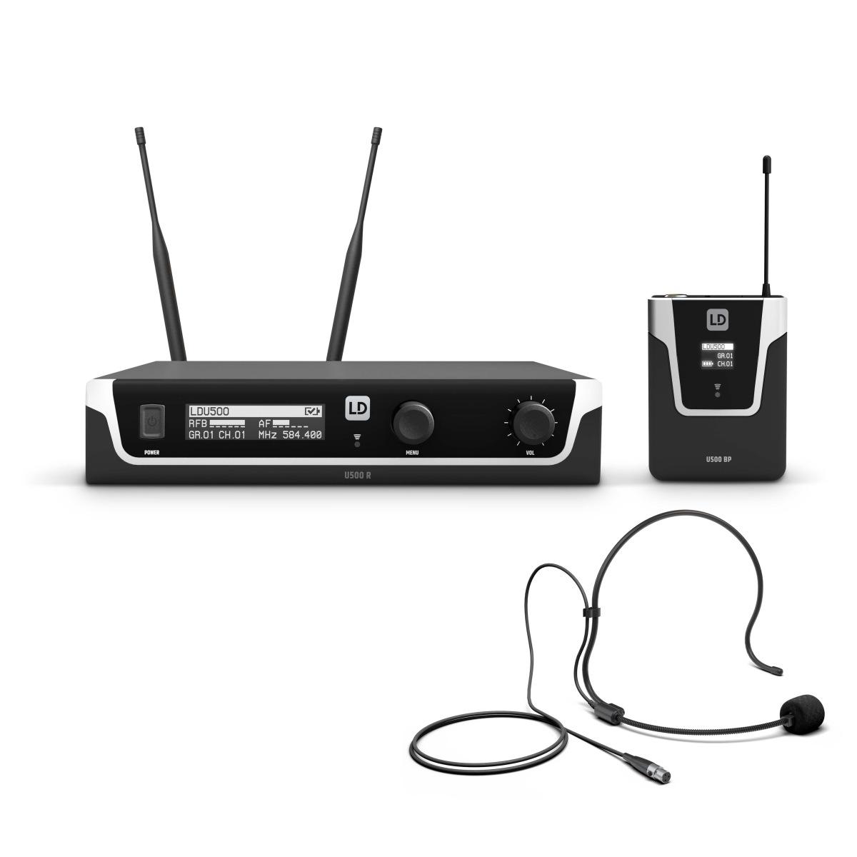 LD SYSTEMS U505 BPH - Sistema per Radiomicrofono con Bodypack e Headset - 584 ? 608 MHz.