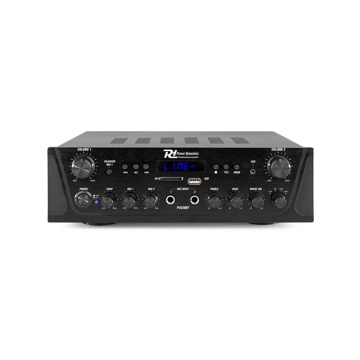 POWER DYNAMICS PV220BT SISTEMA DI AMPLIFICAZIONE AUDIO A 2 CANALI 2x 100W