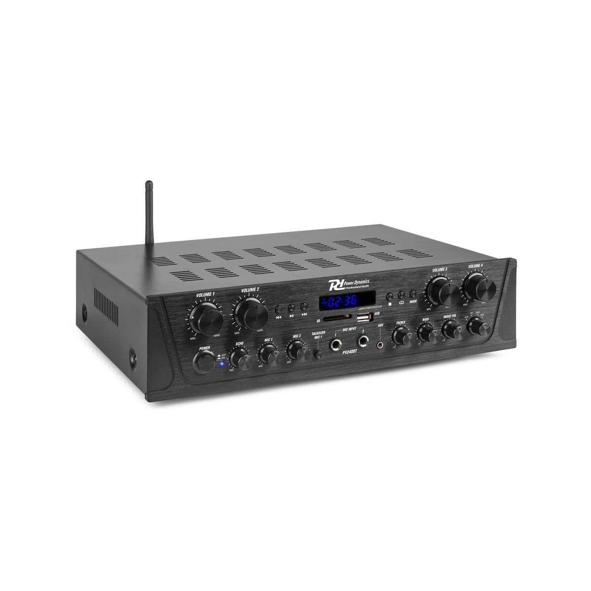 POWER DYNAMICS PV240BT SISTEMA DI AMPLIFICAZIONE AUDIO A 4 CANALI 4x 100W