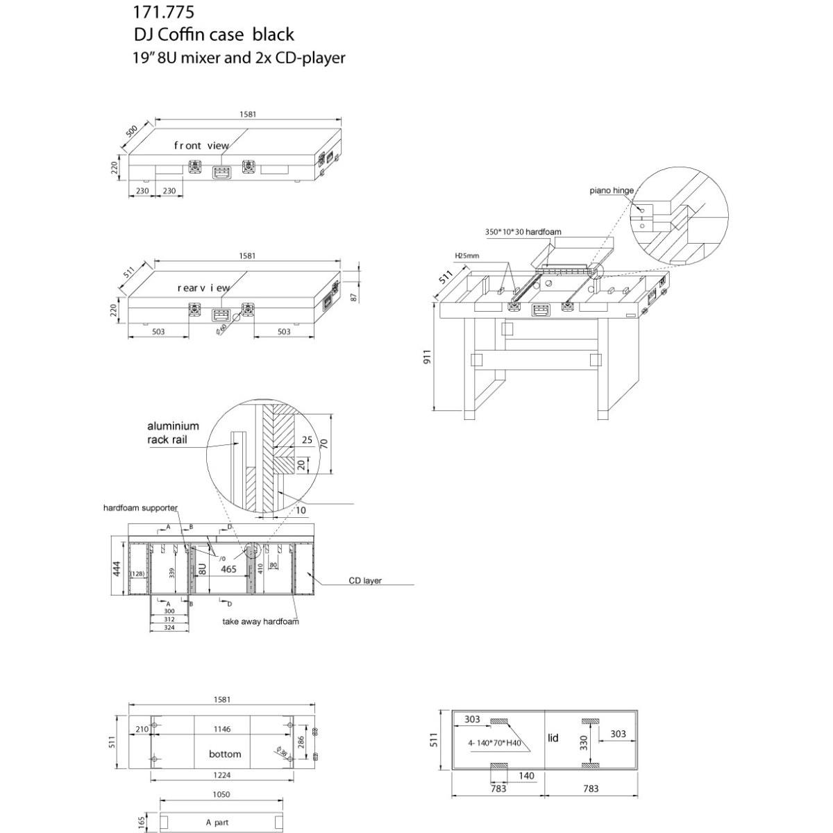 POWER DYNAMICS PD-FC3 MIXER DJ E 2 LETTORI CD 8U CASE 19"