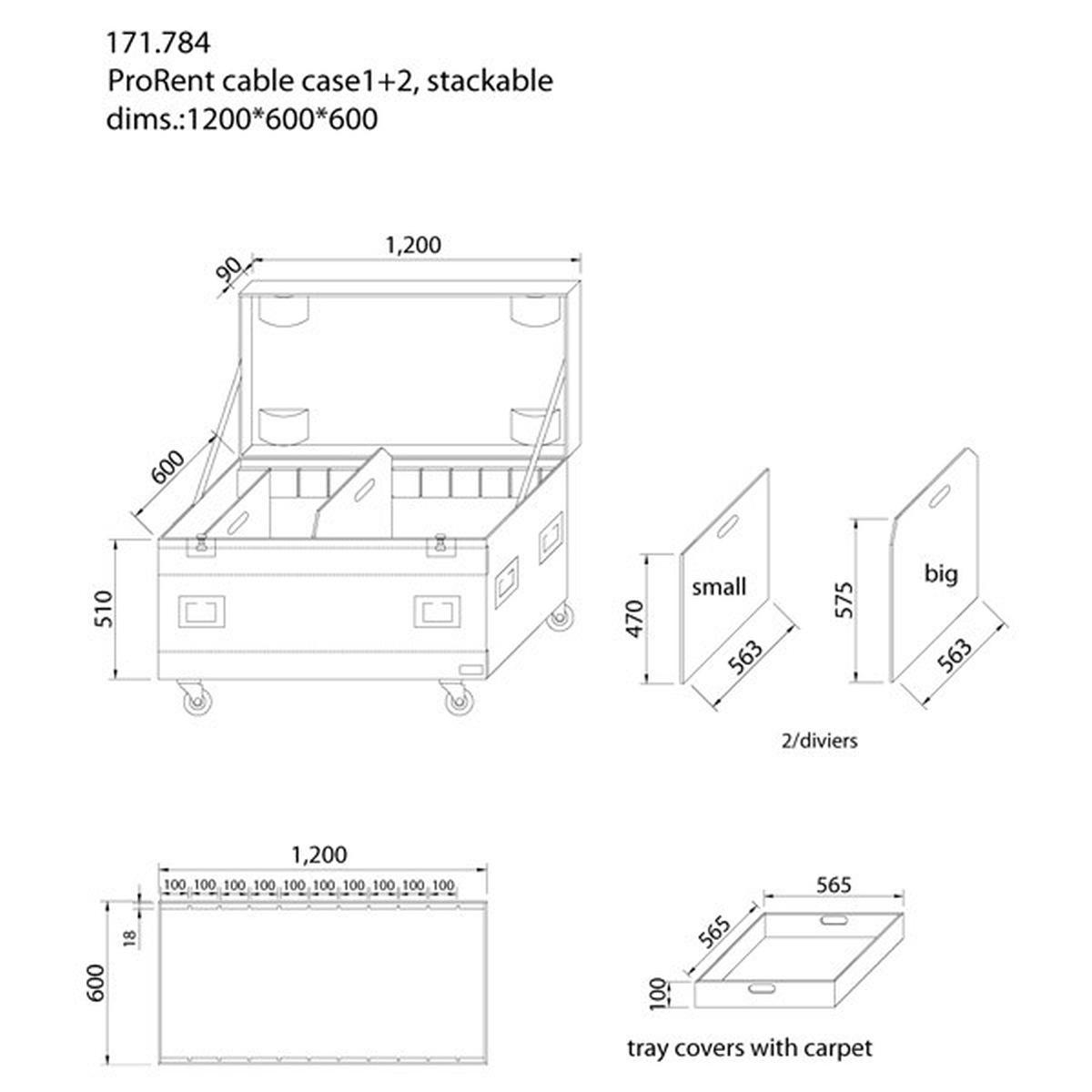 POWER DYNAMICS PD-FA2 CASE PER CAVI 2D/1T 120x60x60cm
