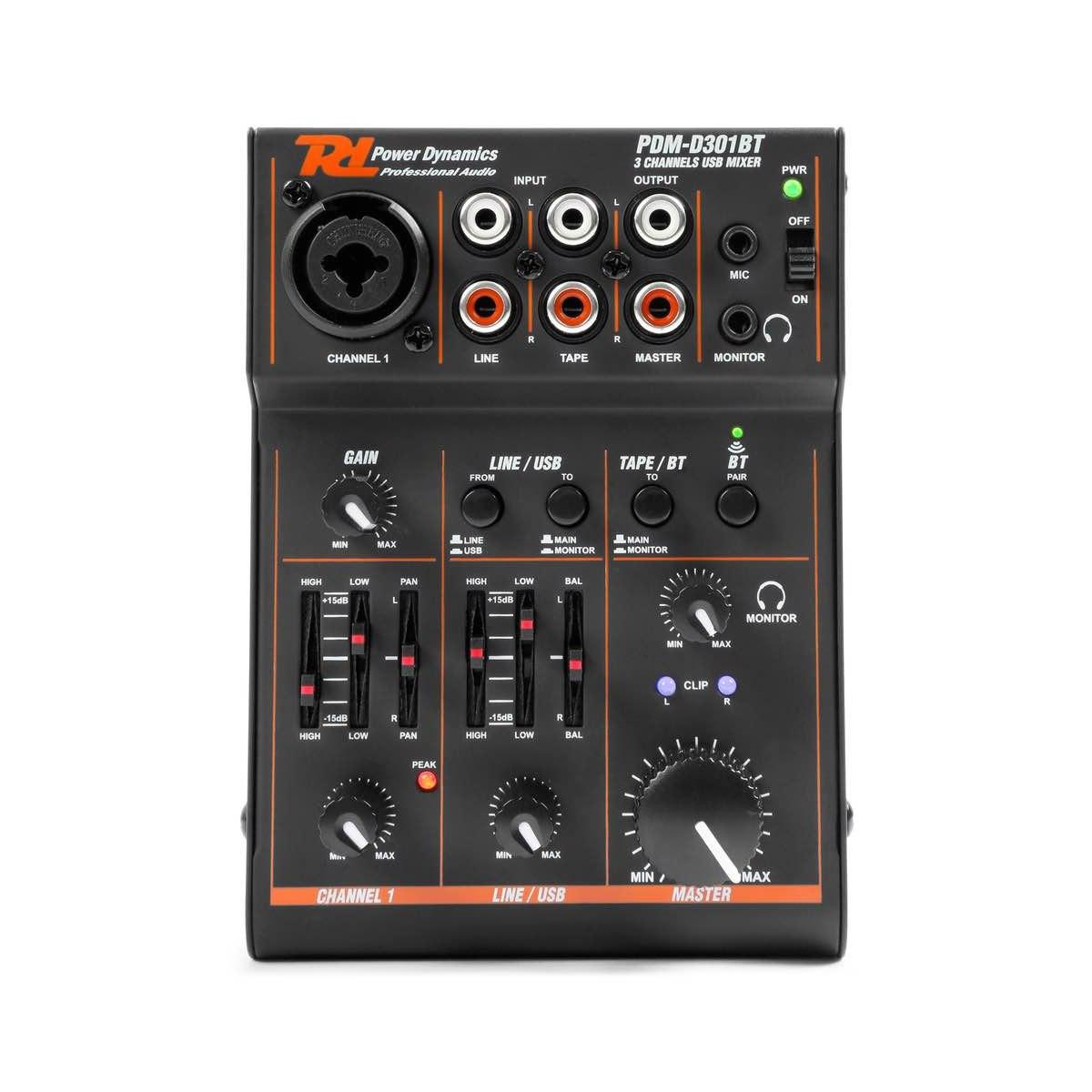 POWER DYNAMICS PDM-D301BT Mixer 3CH/EQ/USB/BT