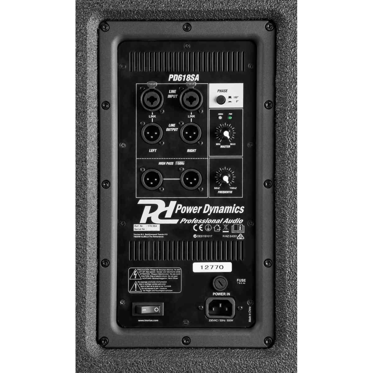 Power dynamics pd618sa subwoofer attivo 18'' 700w