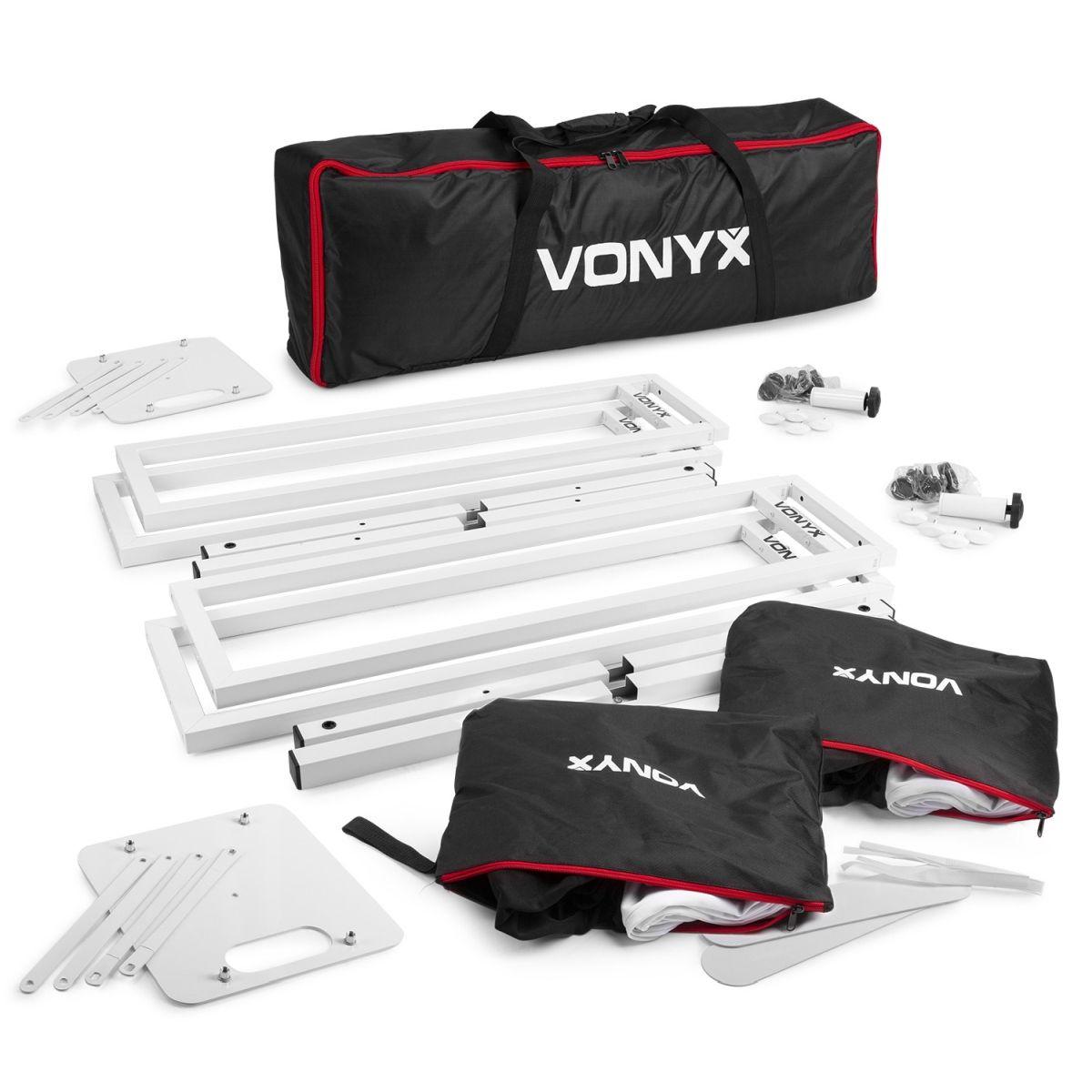 Vonyx djp165 dj supporti casse e luci+lycra+bag
