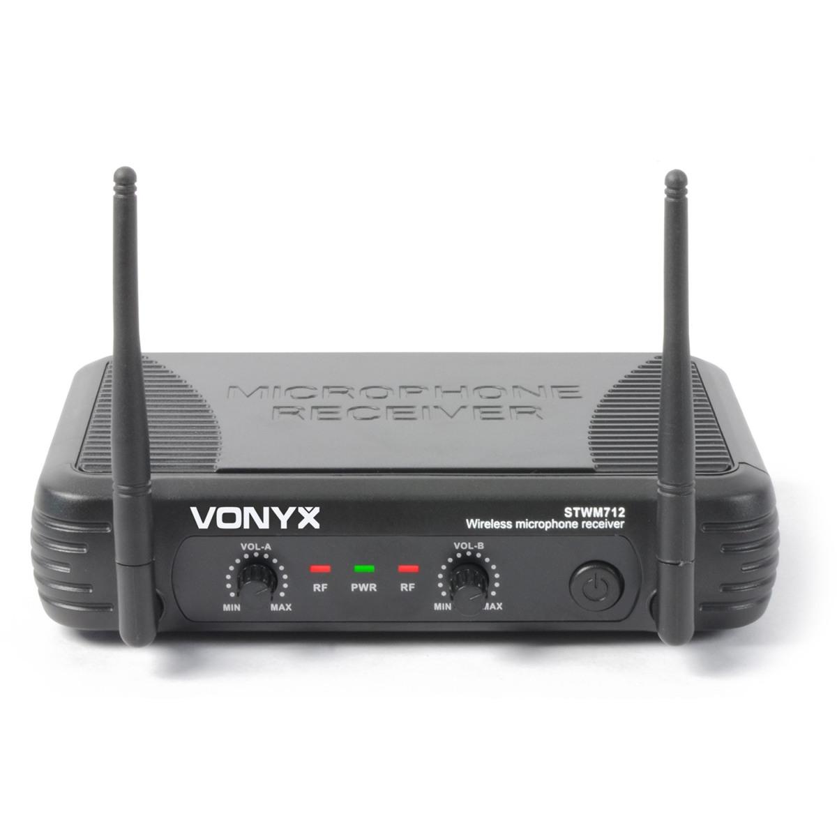 Vonyx stwm712h sistema microfono auricolare wireless vhf a 2 canali