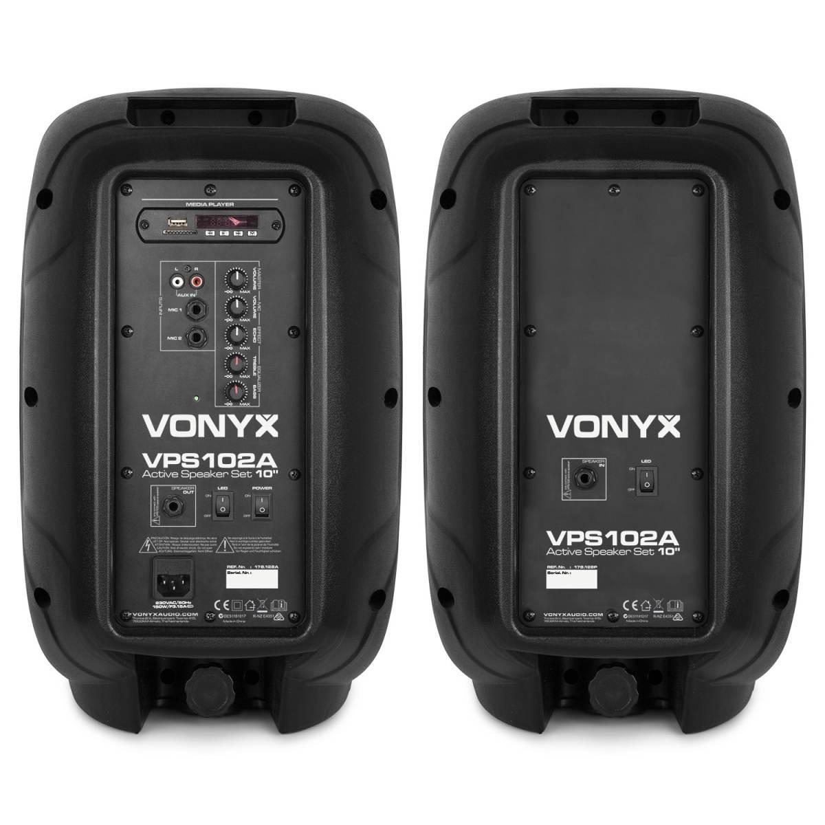 Vonyx vps102a set di altoparlanti plug & play da 600 w con supporti