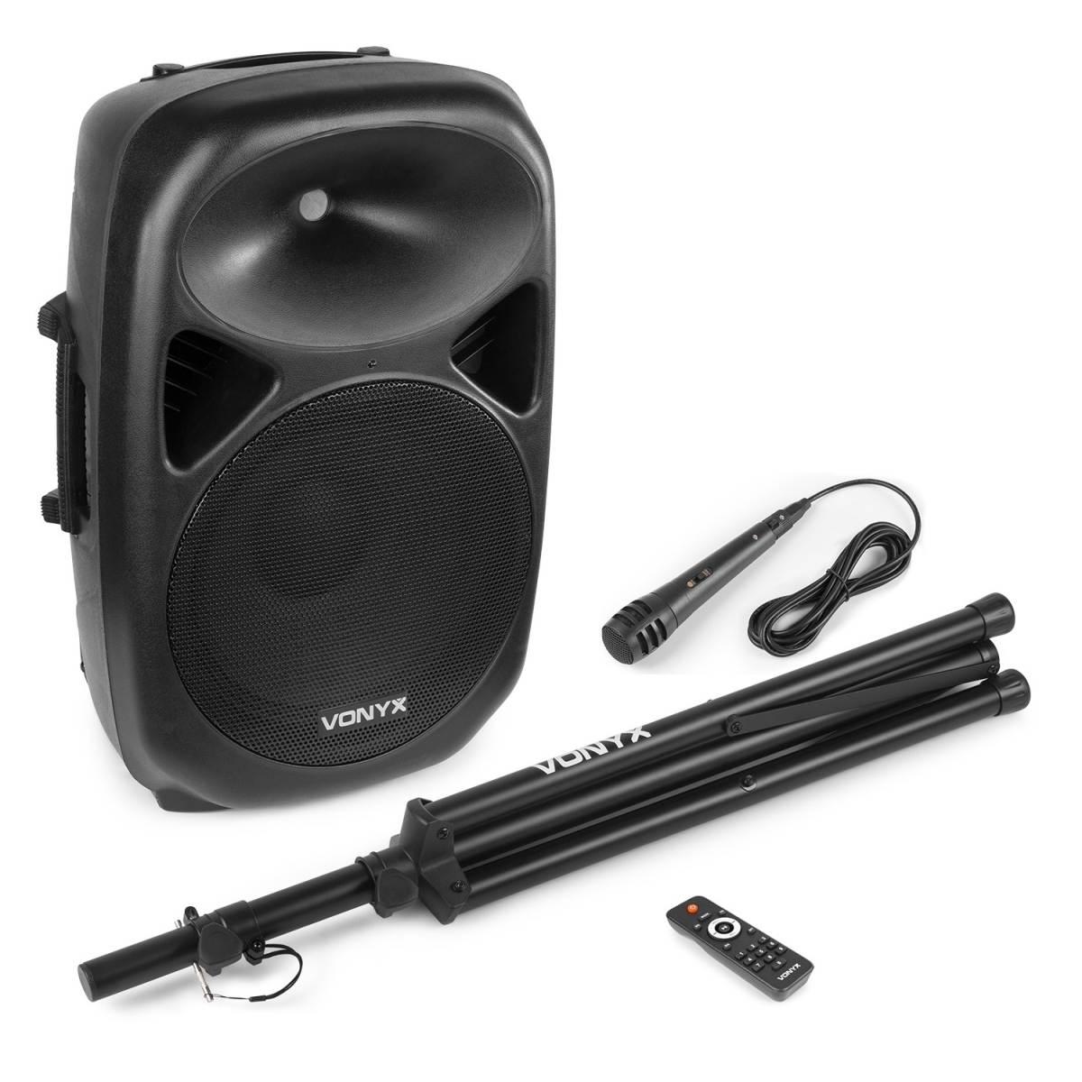 Vonyx sps15a kit altoparlante attivo mp3 15 con supporto