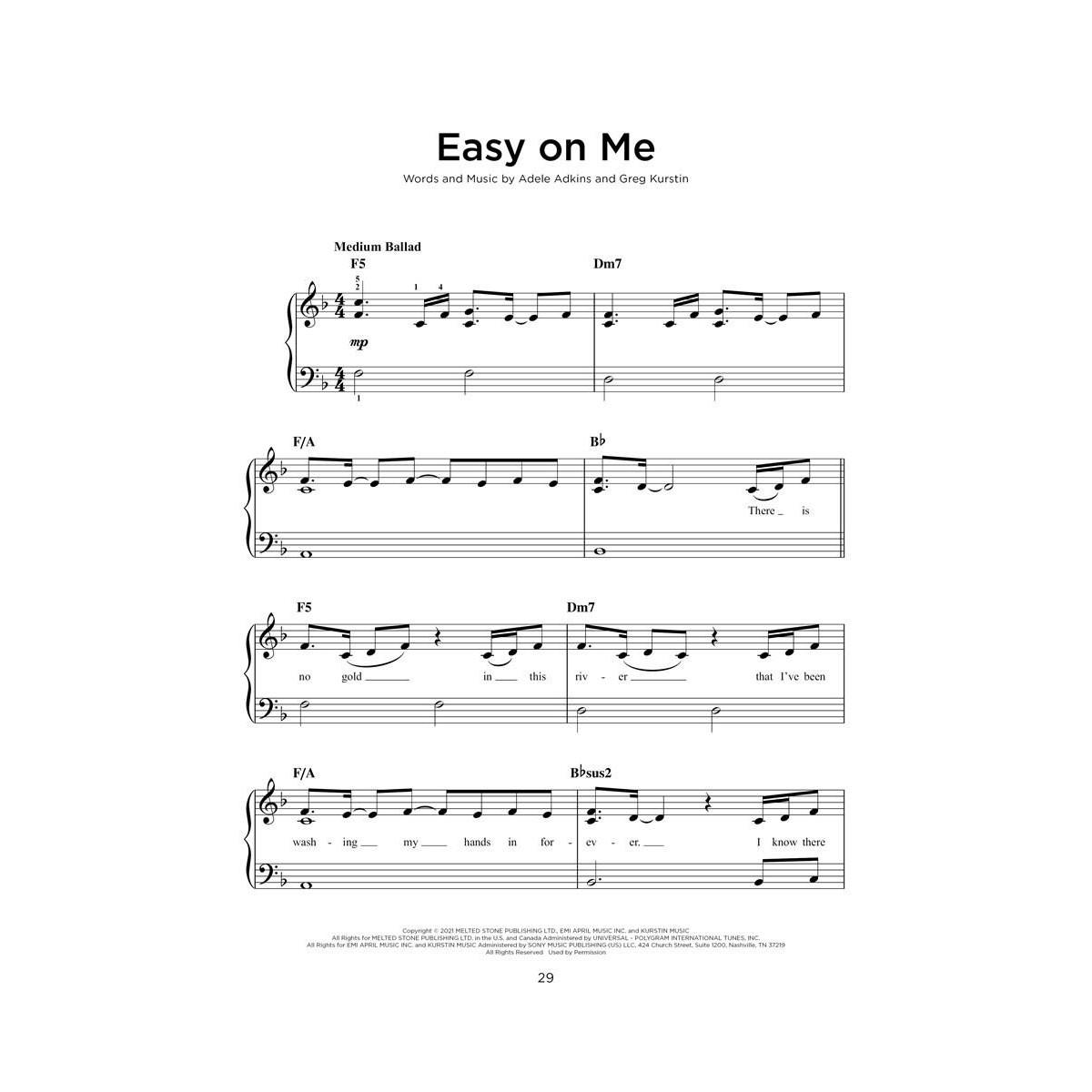 Chart hits of 2021-2022 per pianoforte e tastiera