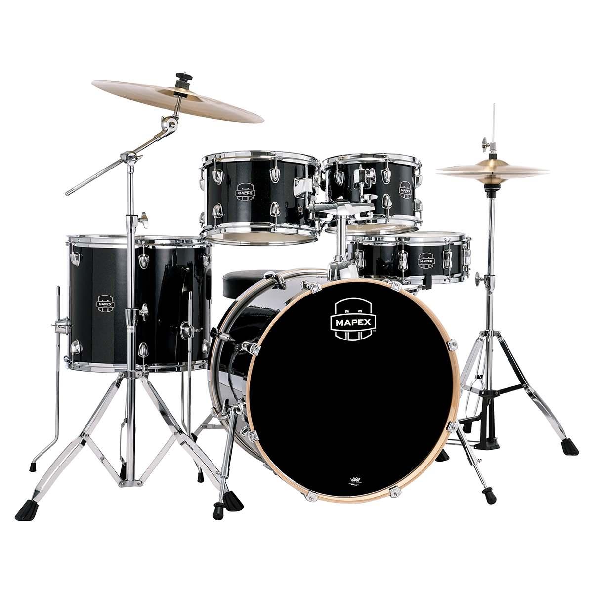 MAPEX VE5294FTCVH VENUS ROCK 5 PEZZI Black Galaxy Sparkle Cassa 22