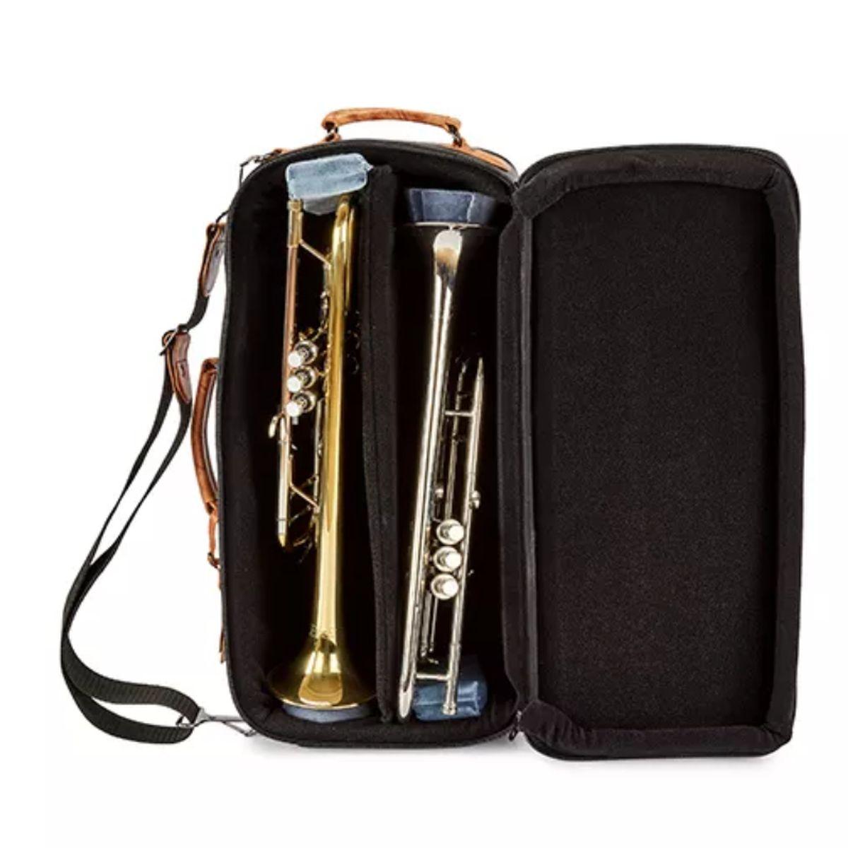 Gard 4 eclk compact custodia nera per due trombe con inserti in pelle