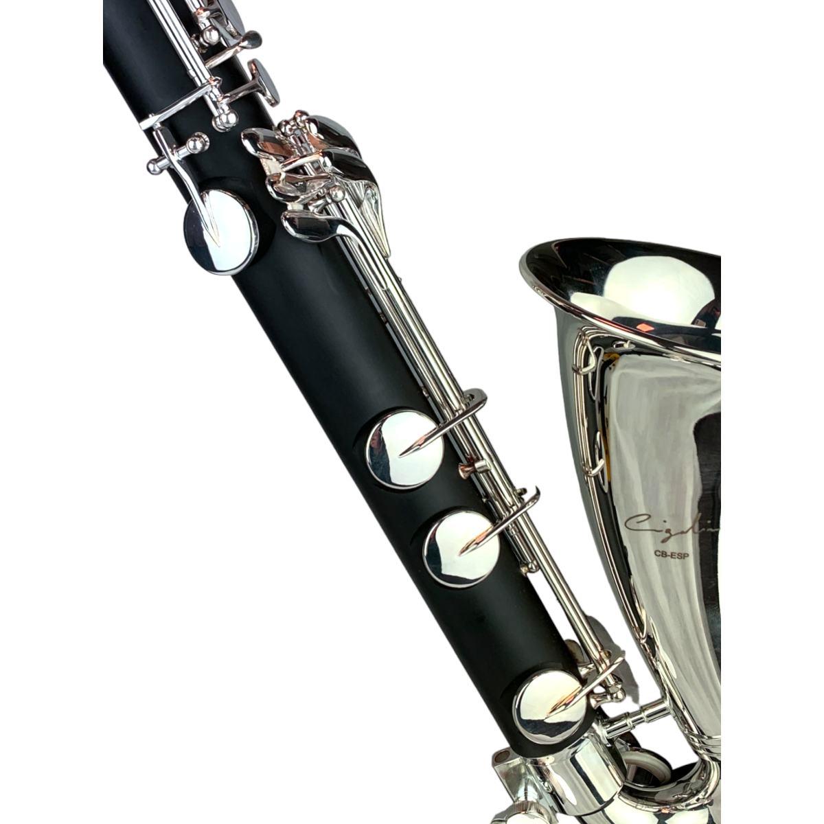 CIGALINI CLARINETTO BASSO SIB discendente al MIb-YAMAHA MODEL-chiavi argentate