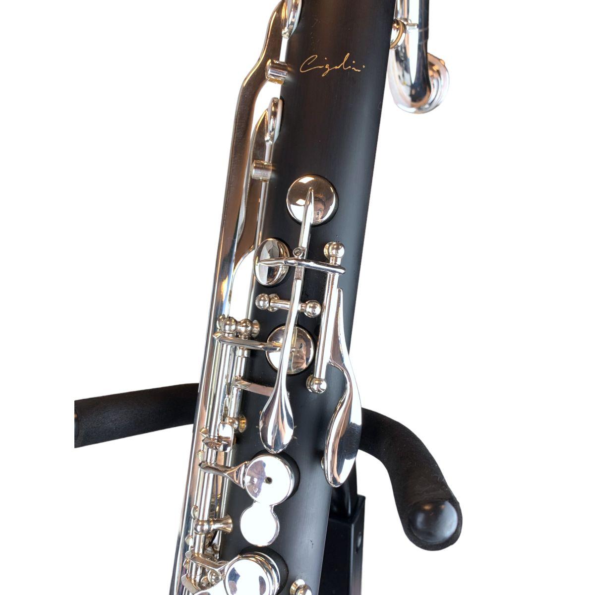 CIGALINI CLARINETTO BASSO SIB discendente al MIb-YAMAHA MODEL-chiavi argentate