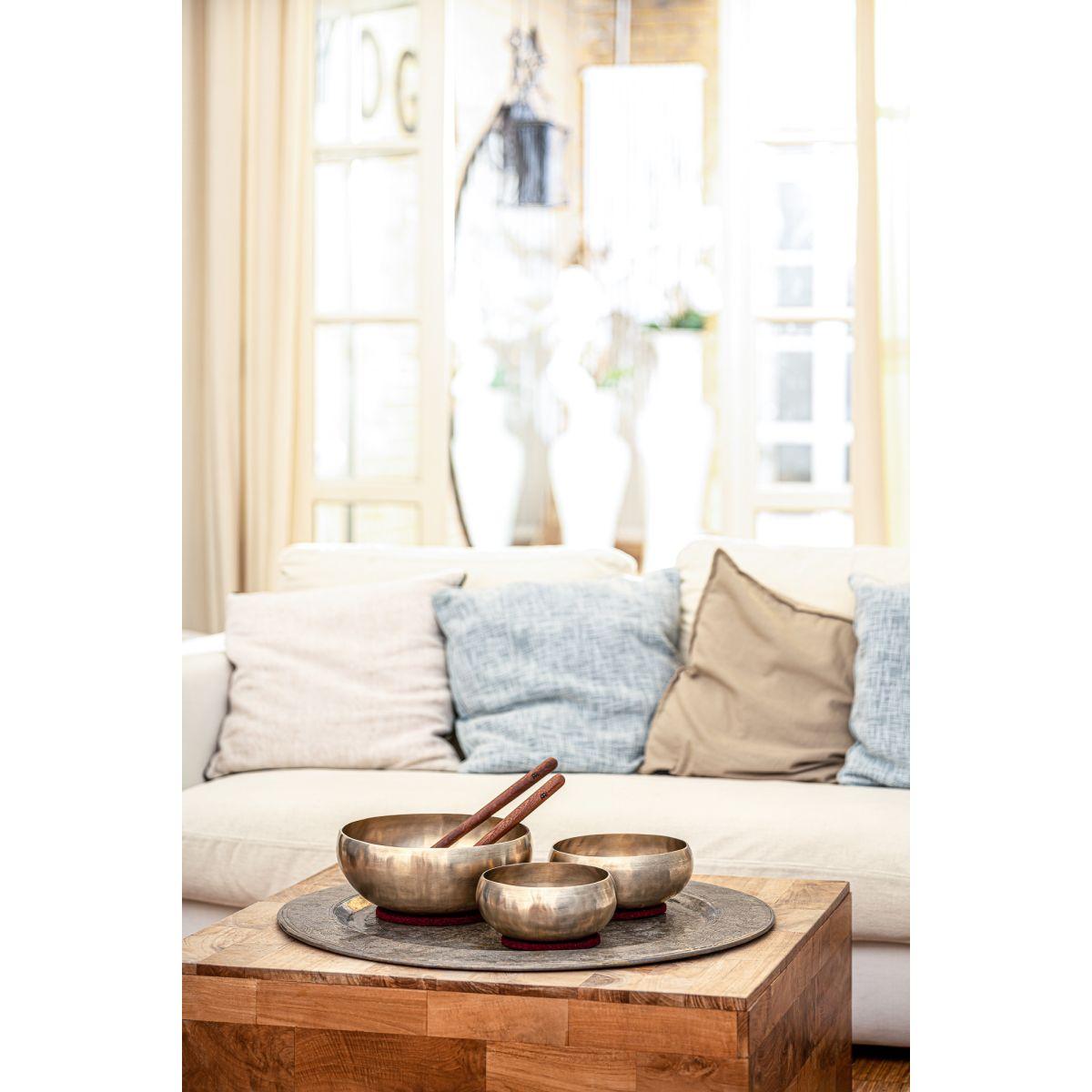 Sonic energy sb-c-3800 set di campane tibetane in 3 pezzi cosmos therapy, 800/1000/2000 g