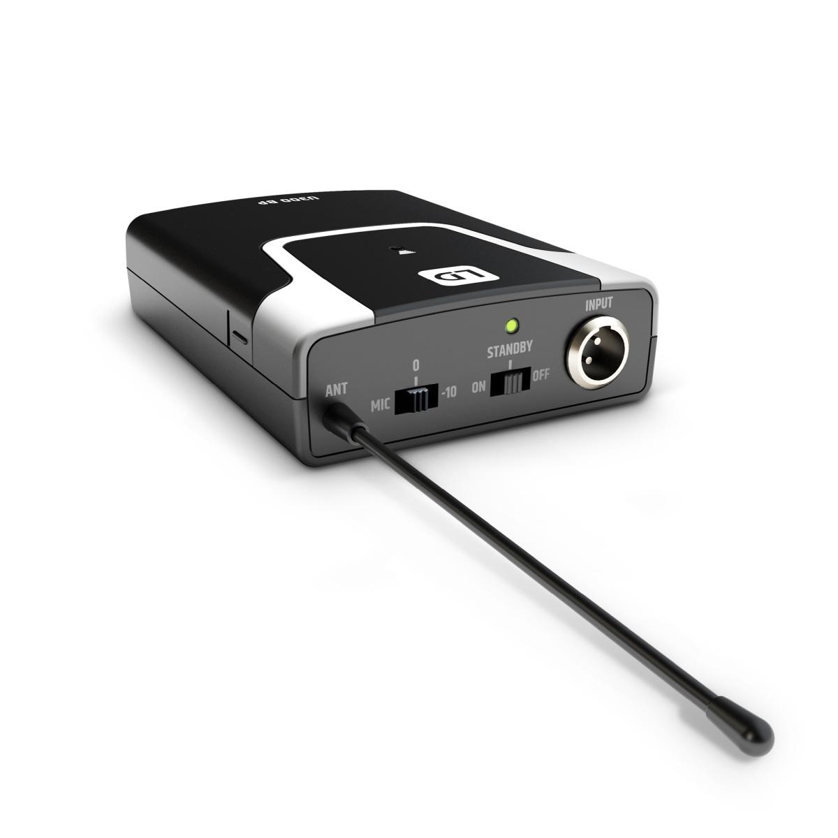 LD SYSTEMS U305 HBH 2 - Sistema microfonico wireless con bodypack, cuffia e microfono dinamico portatile, 584 - 608 MHz