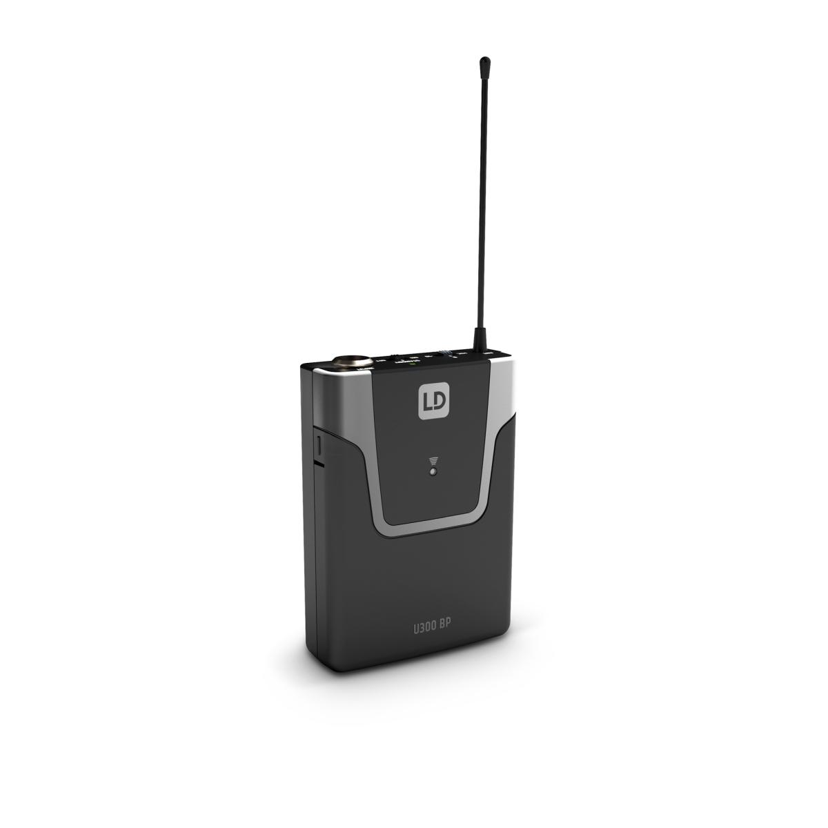 LD SYSTEMS U305 HBH 2 - Sistema microfonico wireless con bodypack, cuffia e microfono dinamico portatile, 584 - 608 MHz