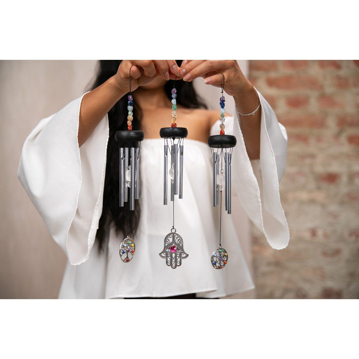 SONIC ENERGY TOLCC12MINI MINI CHAKRA CHIME 12"/30 CM ALBERO DELLA VITA, ARGENTO