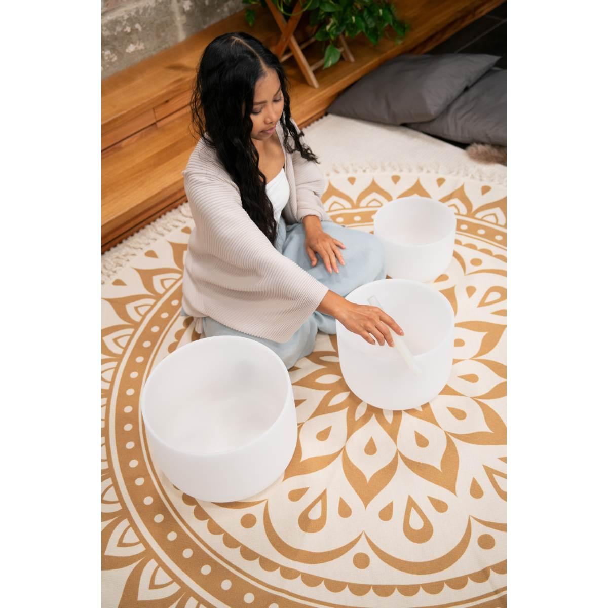 SONIC ENERGY CSBSETAFD Set di Campane di cristallo da 3 pezzi A4 / F4 / D4, 432 Hz