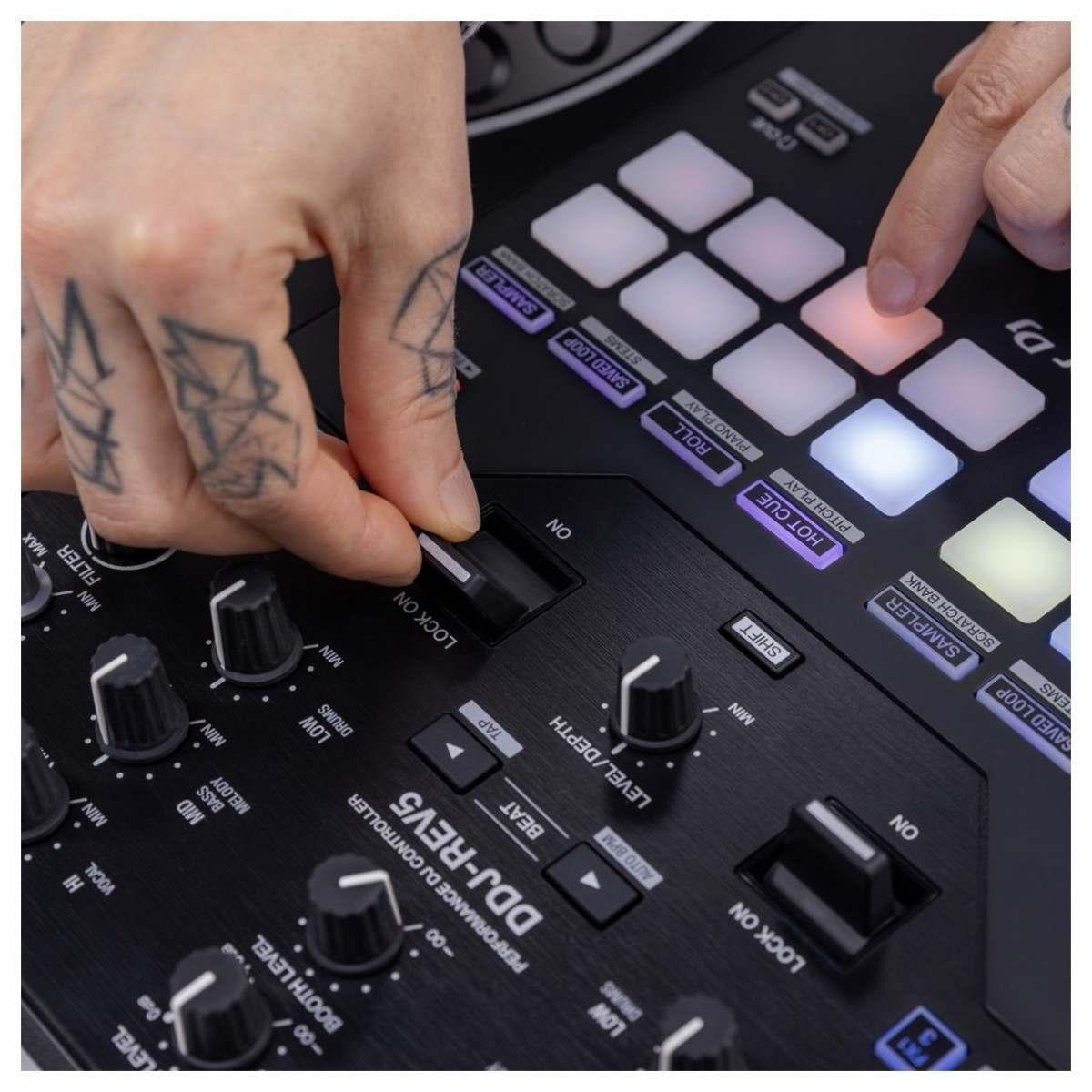 Pioneer ddj-rev5 console dj 2 canali in stile scratch per serato dj e rekordbox