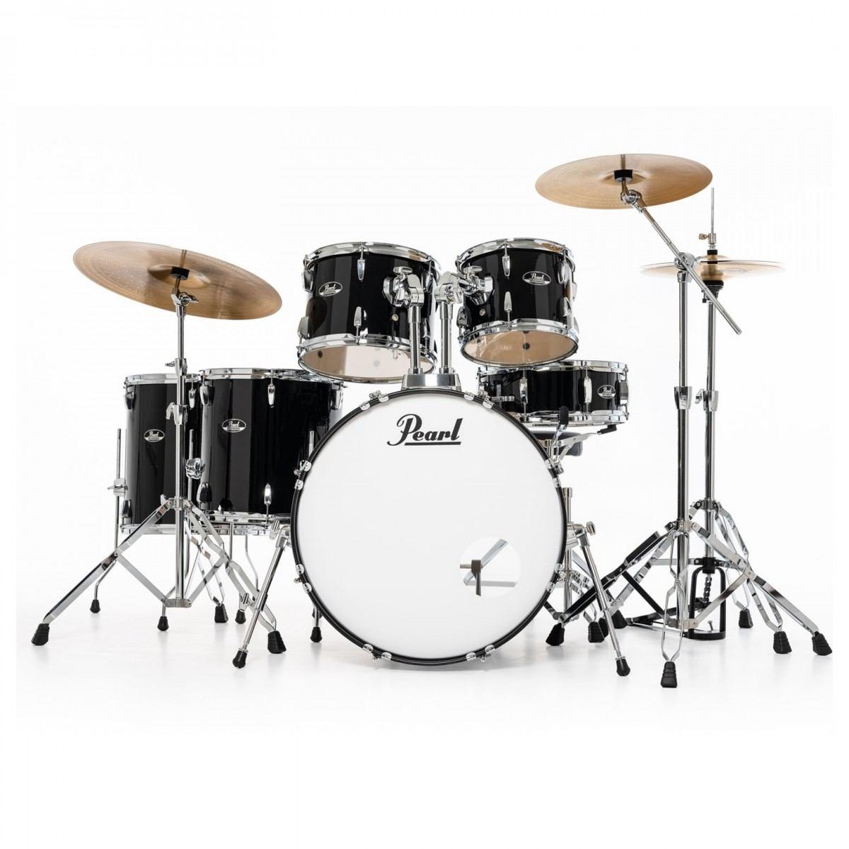 Pearl roadshow plus rs526sbc/c31 jet black batteria acustica 6 pezzi con hardware e 3 piatti sabian