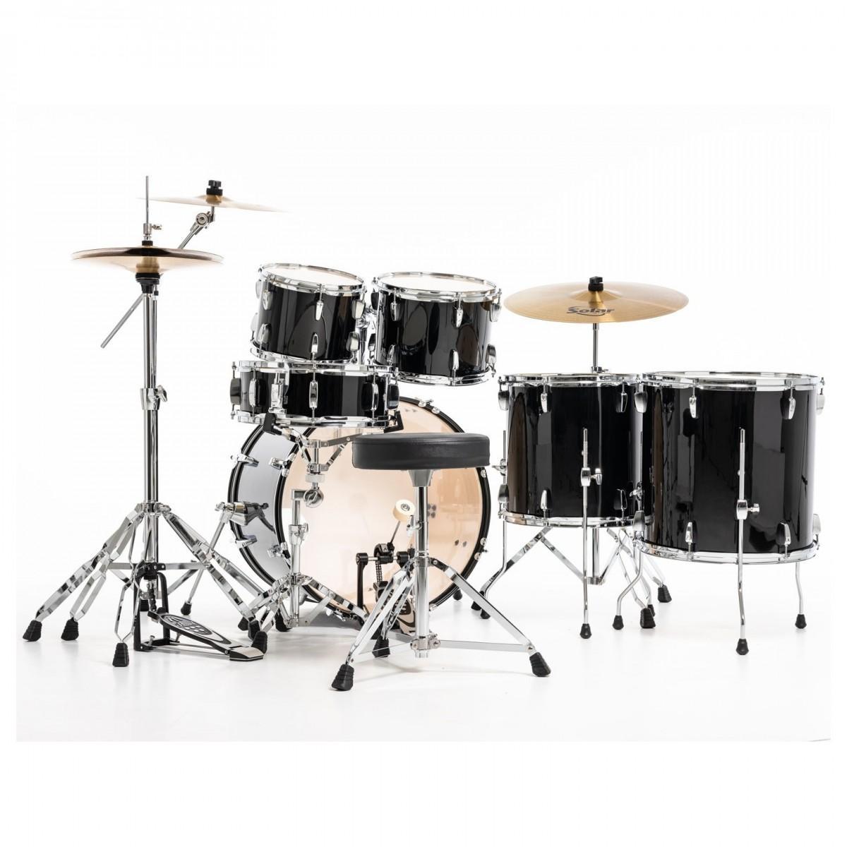 Pearl roadshow plus rs526sbc/c31 jet black batteria acustica 6 pezzi con hardware e 3 piatti sabian