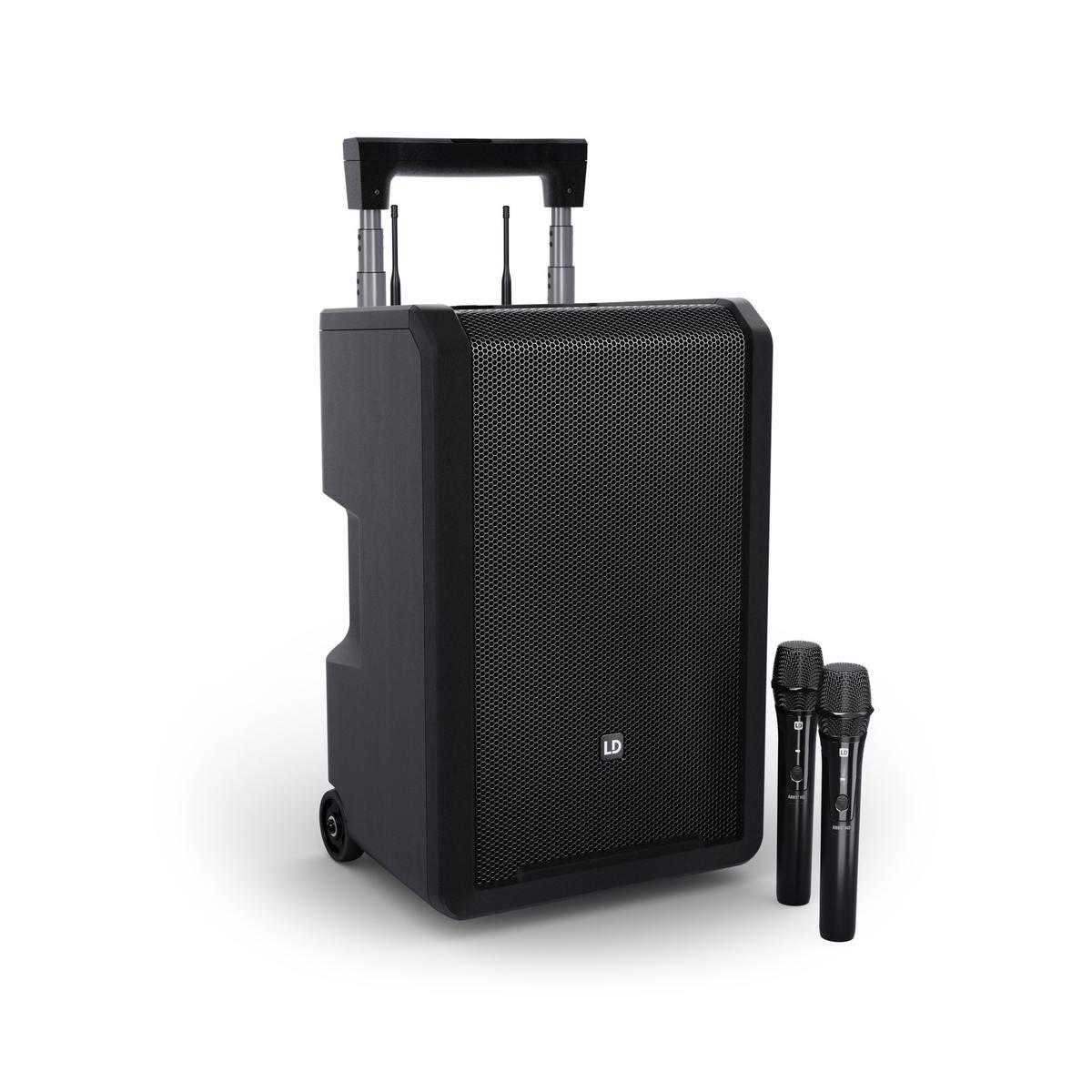 LD SYSTEMS ANNY 10 HHD 2 B5 - Altoparlante PA Bluetooth da 10" con batteria ricaricabile, mixer e 2 radiomicrofoni