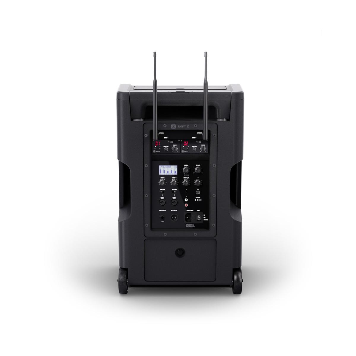 LD SYSTEMS ANNY 10 HHD 2 B6 - Altoparlante PA Bluetooth da 10" con batteria ricaricabile, mixer e 2 radiomicrofoni