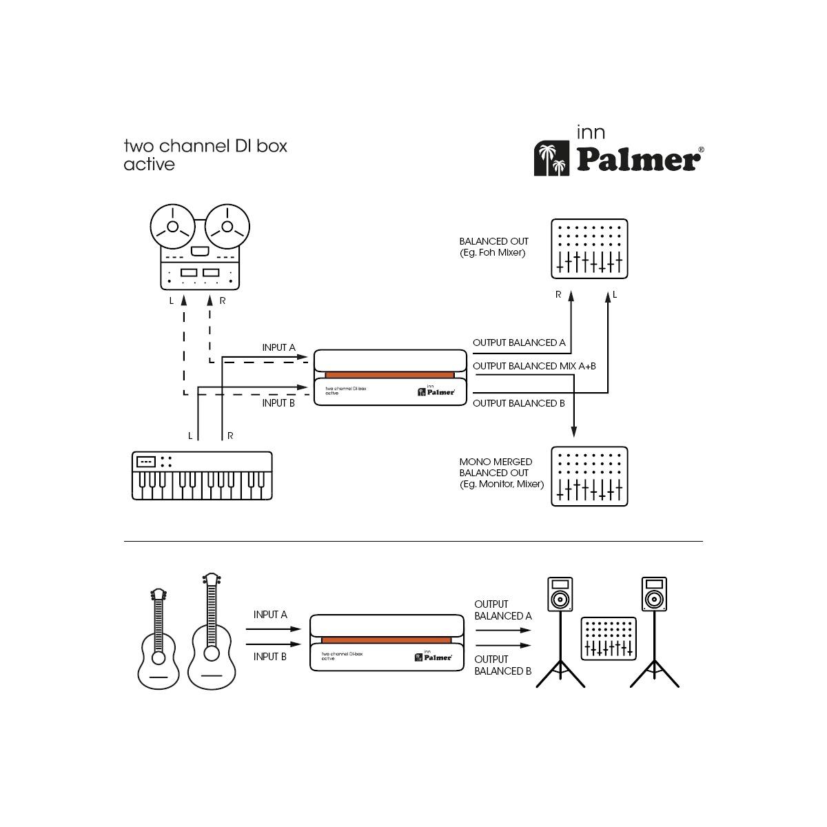 PALMER RIVER inn - DI Box attiva a 2 canali