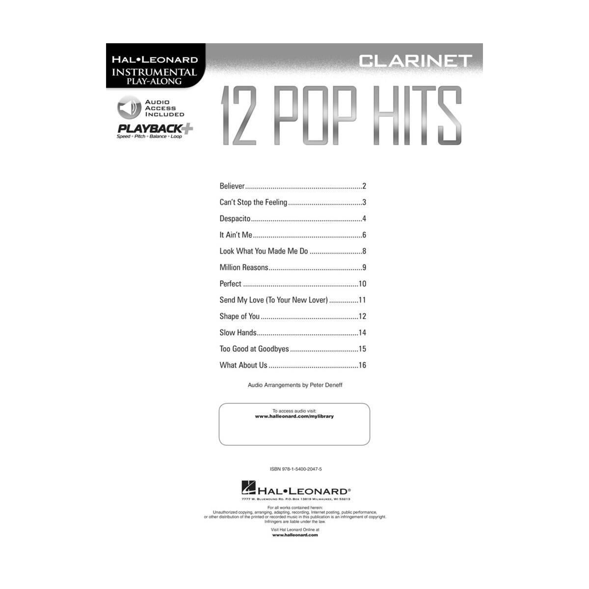 12 pop hits per clarinetto