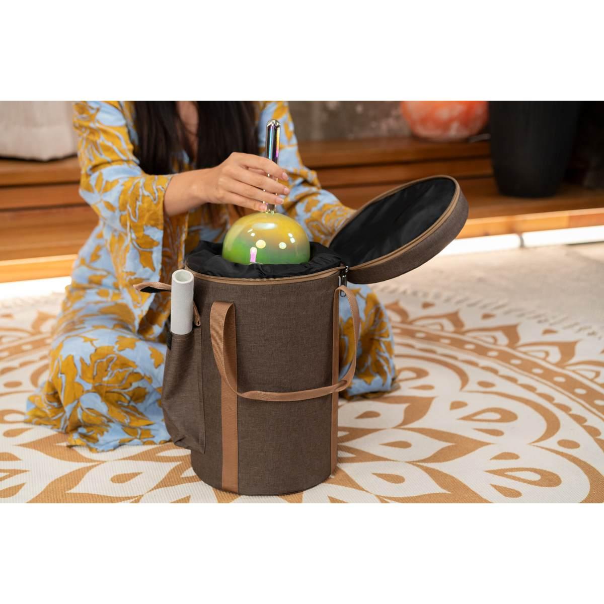 SONIC ENERGY ESOLCSB396 Campana tibetana in cristallo Essence Solfeggio da 5,75" Ut 396 Hz, verde oliva