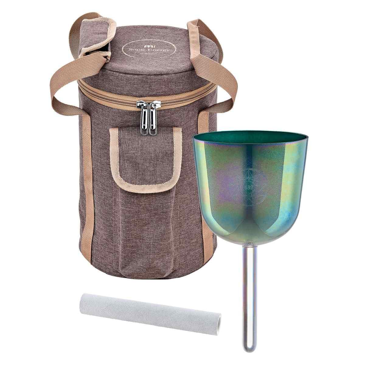 SONIC ENERGY ESOLCSB639 Campana tibetana in cristallo Essence Solfeggio da 4,25" Fa 639 Hz, blu indaco