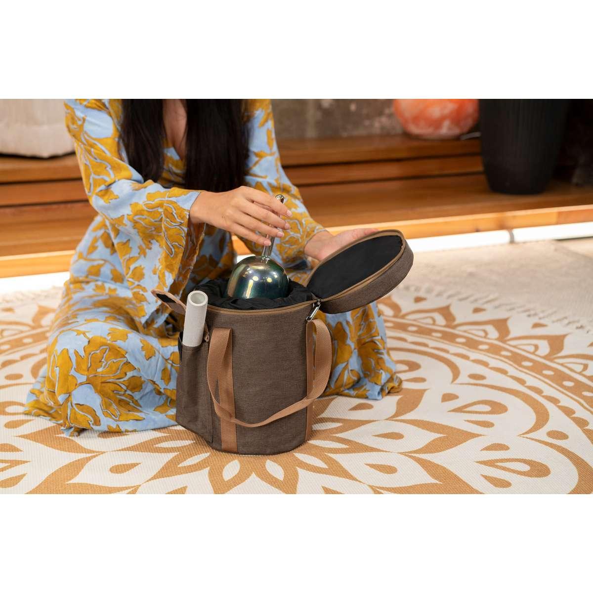 SONIC ENERGY ESOLCSB639 Campana tibetana in cristallo Essence Solfeggio da 4,25" Fa 639 Hz, blu indaco