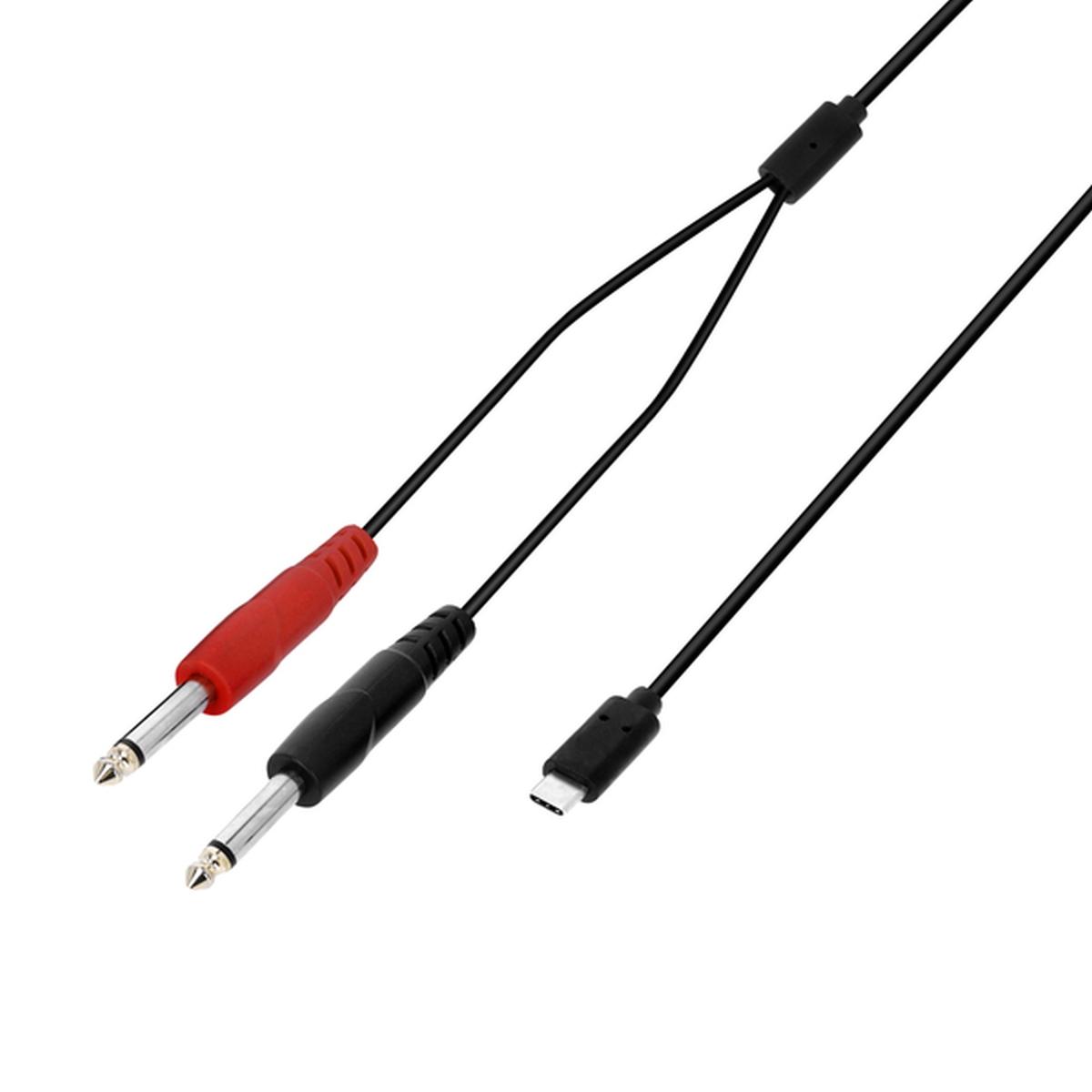 ADAM HALL Cavo a Y USB-C 2 x jack TS maschio x USB-C 1,5 m