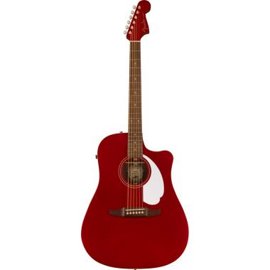 Fender redondo player wn candy apple red chitarra acustica elettrificata