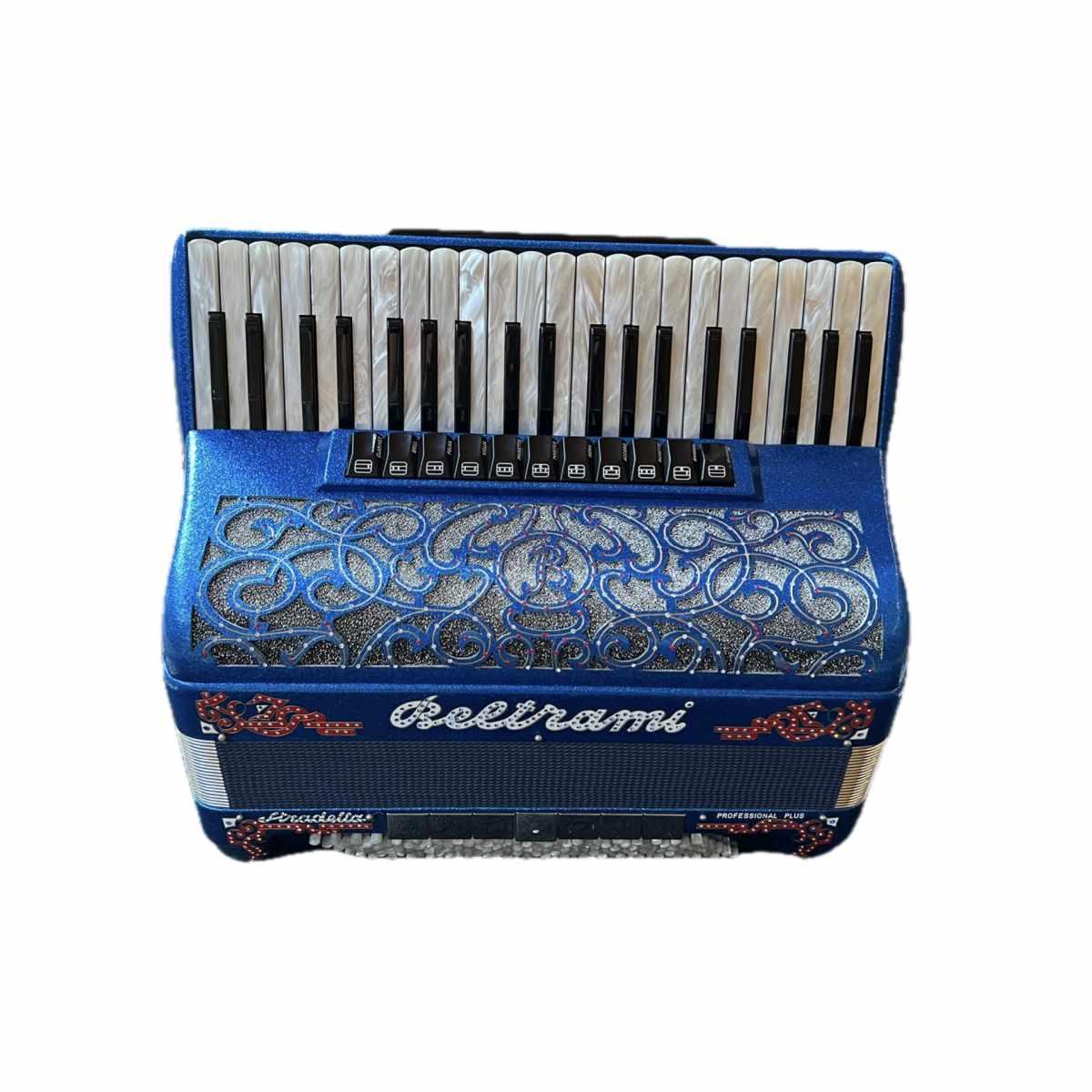 Beltrami fisarmonica 120 bassi 41 tasti, 3 voci + 1 in cassotto