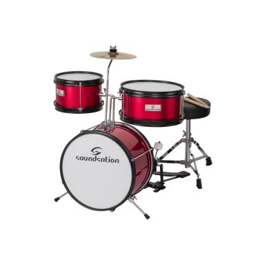 Soundsation jdk313-mr red batteria acustica per bambini da 3 fusti completa